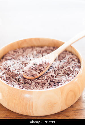 Berry rice in wooden bowl, stock photo Stock Photo