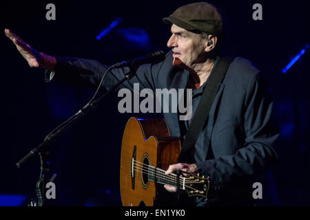 Milan Italy. 25th April 2015. The American singer/songwriter JAMES TAYLOR performs live at Teatro Degli Arcimboldi to present the new album 'Before This World' Stock Photo