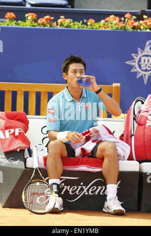 Barcelona, Spain, April 24, 2015. 24th Apr, 2015. Kei Nishikori (JPN) Tennis : Kei Nishikori of Japan during singls Quarter finals match against Roberto Bautista Agut of Spain on the Barcelona Open Banc Sabadell tennis tournament at the Real Club de Tenis de Barcelona in Barcelona, Spain, April 24, 2015 . © Mutsu Kawamori/AFLO/Alamy Live News Stock Photo