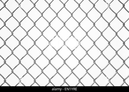 wired fence pattern on white background, texture Stock Photo