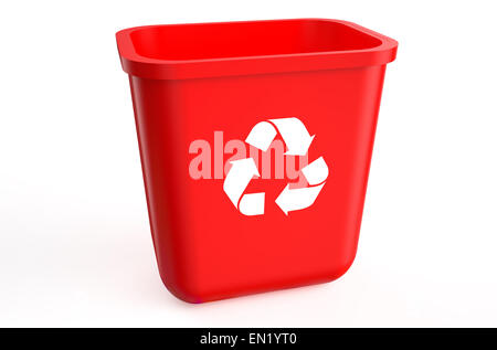 recycling red container isolated on  white background Stock Photo