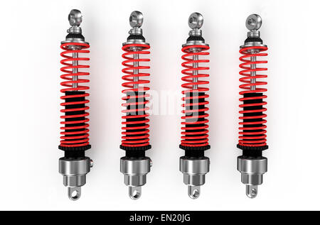 shiny shock absorbers  isolated on white background Stock Photo