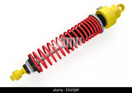 shiny shock absorber  isolated on white background Stock Photo