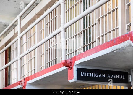 Michigan avenue Alcatraz penitentiary prison cells Stock Photo