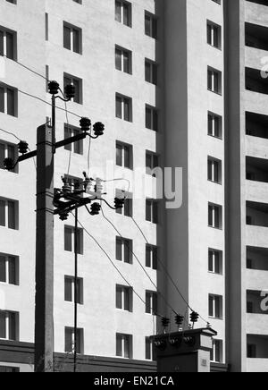 April 24, 2015 - Transformer power substation on a background of an apartment building under construction (Credit Image: © Igor Golovniov/ZUMA Wire) Stock Photo