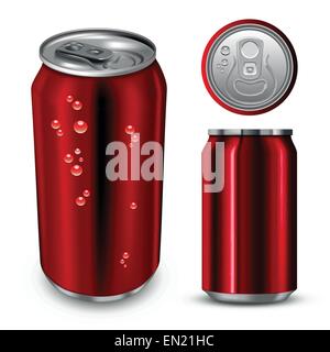 Aluminum can  isolated on white. Vector illustration Stock Vector