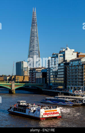 City Cruises River Boat and Thames Clipper, River Thames, London, England Stock Photo