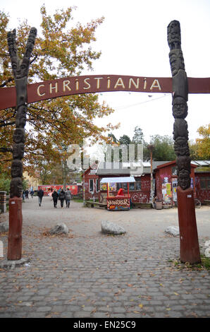 Christiania Christianshavn Copenhagen Denmark Drug Free State Entrance Stock Photo