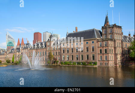 Famous parliament and court building complex Binnenhof in Hague Stock Photo