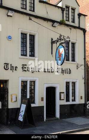 The Eagle and Child Pub, Oxford, has many literary connecions. C. S. Lewis and J. R. R. Tolkien visited here. Stock Photo