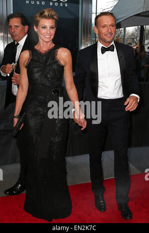 Faith Hill (L) and husband Tim McGraw attend the 2015 Time 100 Gala at Frederick P. Rose Hall, Jazz at Lincoln Center. Stock Photo