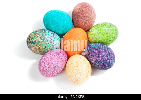 Colorulf easter eggs isolated on white background Stock Photo