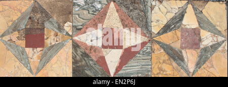 Closeup of a multicolour marble pavement Stock Photo