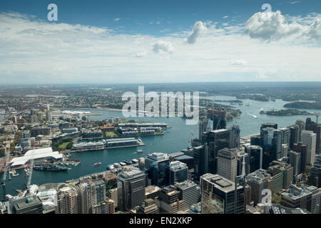 Aerial view of Sydney towards Darling Harbour, Australia Stock Photo