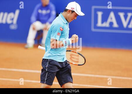 Barcelona, Spain, April 26, 2015. 26th Apr, 2015. Kei Nishikori (JPN ...