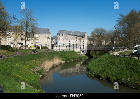 River and Jenson Button Bridge Frome Somerset England UK Stock Photo
