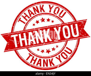 THANK YOU blue red round stamp Stock Photo - Alamy