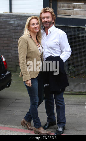 Noel Edmonds and his wife, Elizabeth Davies outside the ITV studios ...