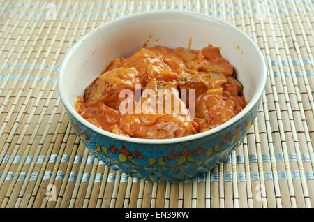 Lamb Rogan Josh - lamb dish of Persian origin, which is one of the signature recipes of Kashmiri cuisine. Stock Photo