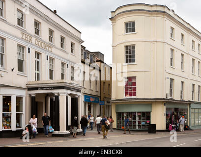 UK, England, Somerset, Taunton, East Street, Waterstones, former County Hotel, and Cheapside Regency building Stock Photo