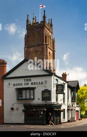 The Ring of Bells pub and St James church Taunton, Somerset, England ...