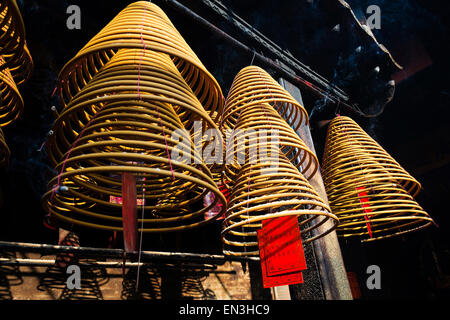 chinese incense coils burning in a-ma ama temple in macao macau china Stock Photo