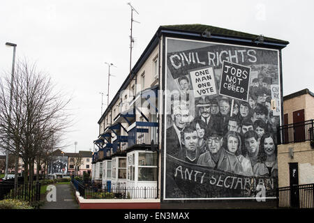 Civil Rights Memorial to the atrocities that occurred during the Troubles in a Catholic region of London Derry in Northern Irela Stock Photo