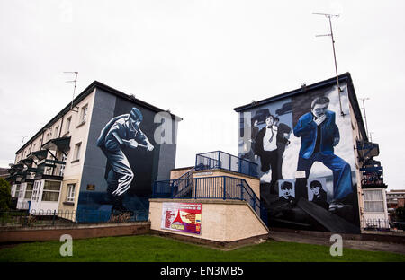 Memorials to the atrocities that occurred during the Troubles in a Catholic region of London Derry in Northern Ireland   Credit: Stock Photo