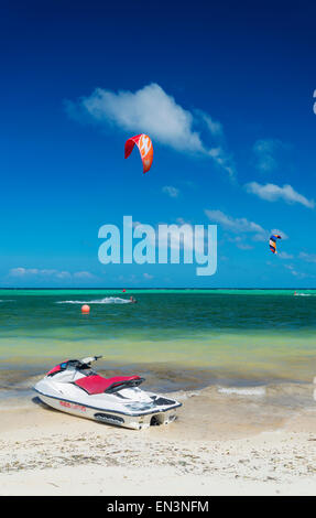 jet ski and kite surf water sports in bolabog beach boracay philippines Stock Photo