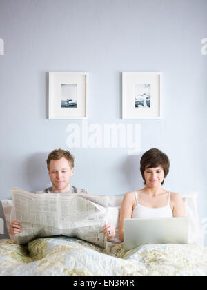 couple in bed Stock Photo
