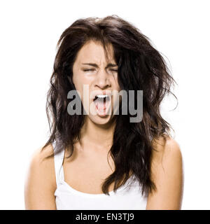 woman who just woke up Stock Photo