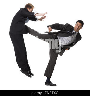 two businessmen fighting Stock Photo