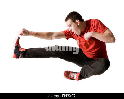 man jumping in the air Stock Photo