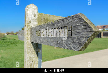 Public footpath sign in West Sussex, England, UK. Stock Photo