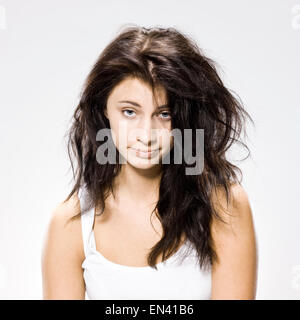 woman who just woke up Stock Photo