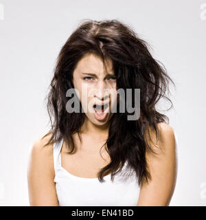 woman who just woke up Stock Photo