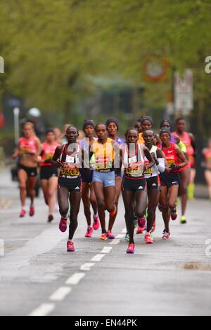 London, UK. 26th Apr, 2015. London Marathon. The elite womans field in the early stages of the Flora London Marathon race. © Action Plus Sports/Alamy Live News Stock Photo