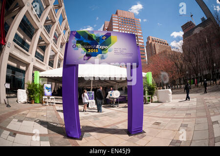 NYU-Polytechnic School of Engineering's Research Expo in Brooklyn's "Tech Triangle" in New York on Friday, April 24, 2015. Over forty research projects and their creators will exhibit and explain their research including cutting-edge robotics, engineering and biotechnology.  (© Richard B. Levine) Stock Photo