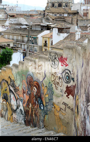 Graffiti in Granada Spain spanish street art painting Stock Photo