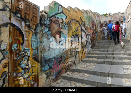 Graffiti in Granada Spain spanish street art painting Stock Photo