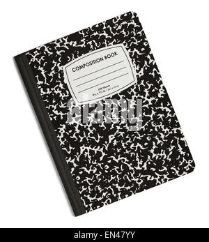 Black And White Composition Book Isolated On White Background Stock 