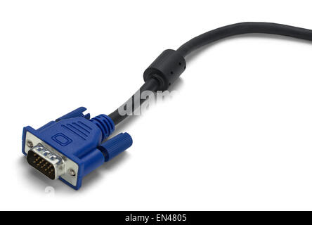 Monitor Computer Cable Isolated on a White Background. Stock Photo
