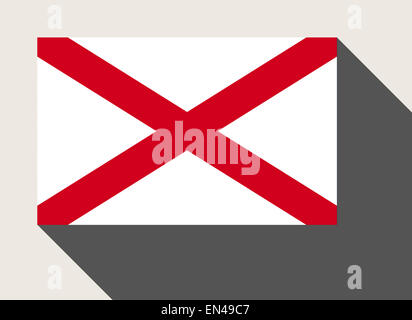 American State of Alabama flag in flat web design style. Stock Photo
