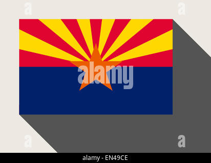 American State of Arizona flag in flat web design style. Stock Photo
