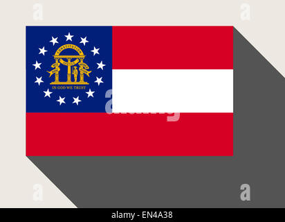 American State of Georgia flag in flat web design style. Stock Photo