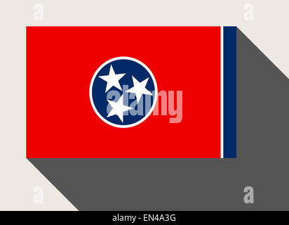 American State of Tennessee flag in flat web design style. Stock Photo