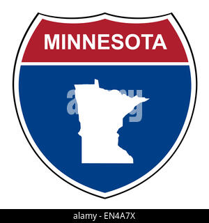Minnesota American interstate highway road shield isolated on a white background.