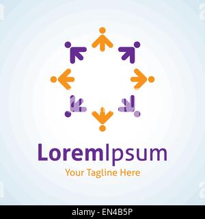 Human partnership progress arrow spread direction vector logo icon Stock Vector