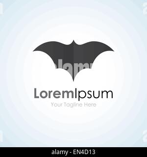 Grey batman bat open wings flying concept elements icon logo Stock Vector