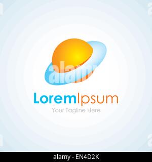Great new ring planet spinning concept elements icon logo Stock Vector